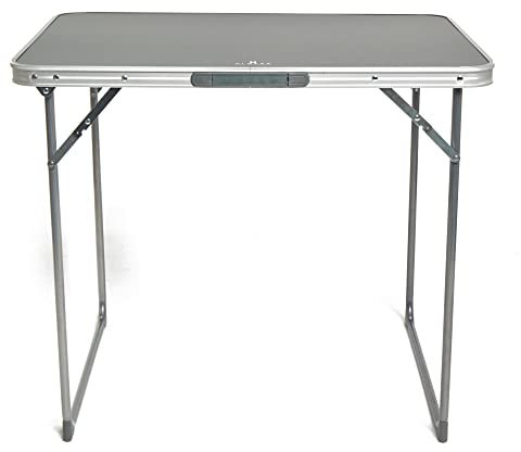 Hi-Gear Picnic Table with Durable Steel Frame, Lightweight, Folding, Portable, Compact, Ideal for Camping, Festivals, BBQs & Outdoor Events, includes Carry Bag, Silver