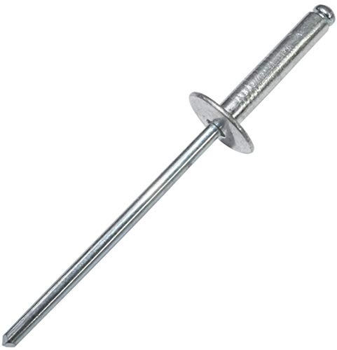 Aerzetix – C48264 – set med 100 blinda nitar Ø 3,2 x 16 mm med brett huvud 10 mm – DIN 7337 C – popniet med skaft – av aluminium/stål