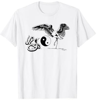 Tai Chi Chuan White Crane Pose Yin Yang Chinese Martial Arts T-Shirt