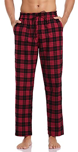 Aseniza Bas de Pyjama Homme Pantalon de Pyjama Homme à Carreaux 100% Coton Confortable et Respirant Décontracté Pantalons Hommes