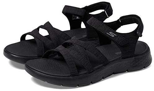 Skechers Go Walk Flex Sandal Sunshine, Sandalias Mujer, Negro, 36 EU