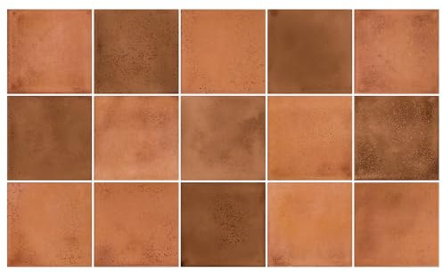 Ulticool – Autocollants autocollants imperméables carreaux - terre cuite céramique sable - 15 x 15 cm - 15 pièces autocollants pour carrelage en film - cannelure pour mur salle de bain - mur cuisine -