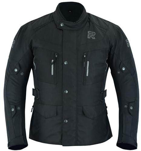 RAXUS EDGE VESTE DE MOTO HOMME HIVER 3/4 IMPERMÉABLE Homologuée CE, Noir , XL