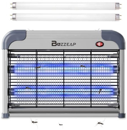 Buzzeap Electronic Mosquito Killer, 2800V Electric Fly Killer Insect Bug Catcher, Mosquito Killer Lamp Insect Trap, Flying Insect Control Lamp for Indoor, 2 Extra Replacement Bulbs