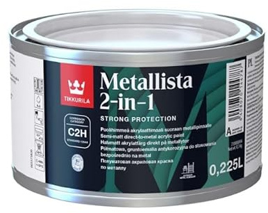 TIKKURILA Metallista 2-in-1 Semi-Matt Direct to Metal Paint | Interior & Exterior - 10 Litres
