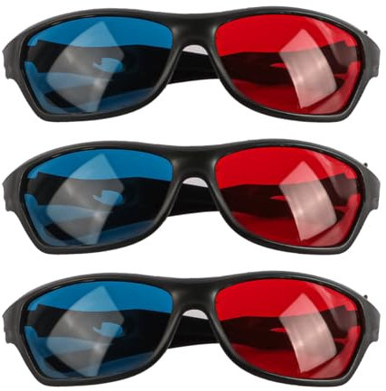 Namvo Lot de 3 Lunettes 3D Rouge Bleu Lunettes 3D Anaglyphe Cyan Lunettes de Film et de Jeu Lunettes de visualisation 3D pour Moniteur d'ordinateur Écran de cinéma Maison