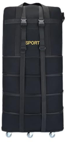 Radefasun Sac de voyage Oxford extensible extra large avec roulettes imperméable et léger, Noir/toile, XL - 6 wheels, Valise centrale rigide extensible avec roulettes pivotantes
