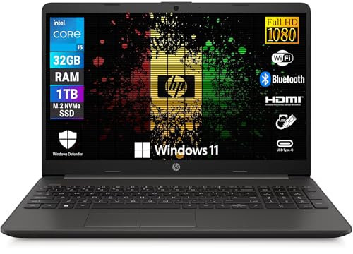 HP 250R G9, Computer Portatile Notebook, Intel i5-1334u 10 Core 3.4Ghz, Display 15.6'' FHD, Ram 32GB, SSD 1000GB, Windows 11