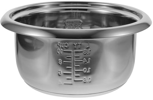 STOBAZA Stainless Steel Rice Cooker Inner Pot 4L Replacement Cooking Pot for Household Rice Cookers Heat Conduction Easy to Clean Kitchen Accessory