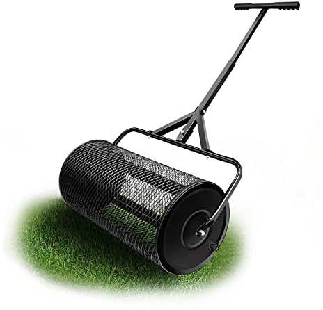 Spandiconcime leggero per prato e giardino, con manico a forma di T, setaccio per terreno superiore, ideale per muschio di torba