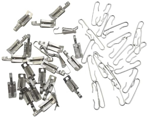 WIIYENA Kit de clips et entretoises pour câbles de dégivrage de toit et gouttière en alliage d'aluminium pour tuiles d'ardoise, 24 pinces et 24 entretoises, installation sans outil