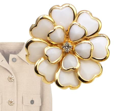 Lock för skjortknappar - DIY dekorativa blomformade metalllock - avtagbart knapplock med klämma, juvelstil för damblus, mormor, mamma, fru, dotter