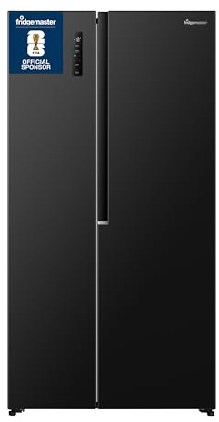 Fridgemaster MS91558EB 544L Side by Side American Fridge Freezer, Freestanding, Total No Frost, Multi Air Flow System, Inverter Compressor, Fast Freeze, Black, E Rated