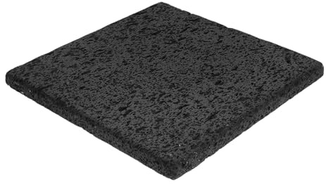 NIYANGLE Piedra Volcánica Natural para Barbacoa Coreana, Placa de Lava 20x20x1.5 Cm Gris, Sartén de Piedra Teppanyaki para Cocinar, Parrilla Portátil Adecuado para Asar Carne y Vegetales