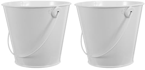 Hemobllo 2 Cubos Recolectores de Grasa para Barbacoa, Cubo Metálico de Color Claro 8x10,5x12 Cm, Contenedor para Aceite y Recogedor de Goteo, Accesorio para Parrilla y Cocina al Aire