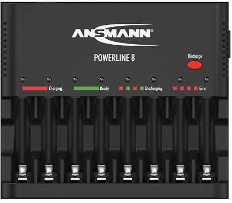 Ansmann Powerline 8 für 1-8 AA / AAA Akkus und USB-Ladebuchse 1001-0006