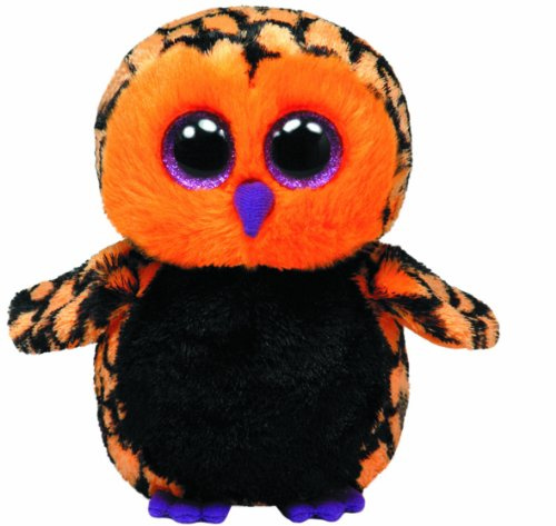 TY 7136089 - Haunt - Eule schwarz/orange, 15 cm, Beanie Boos, Halloween, limitiert