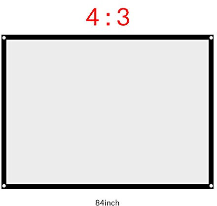 Sonew Schermo di proiezione pieghevole 4: 3, tenda pieghevole per una facile installazione e utilizzo del proiettore, adatto per home theater e schermo di proiezione esterno (84 pollici)