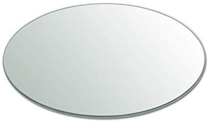NaDeco Spiegelplatte rund mit Facettenschliff und Gummifüsschen Spiegeluntersetzer Deko Spiegel Spiegel Teller Hochzeitstisch Hochzeitsdekoration Hochzeitsdeko Runder Spiegel-Teller, Größe:Ø 30 cm