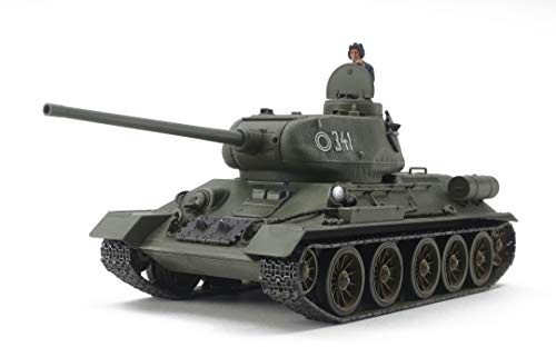 TAMIYA 32599-000 TAM32599 1:48 Rus. Med. Pz. T-34/85, modelltillverkning, plastbyggsats, hantverk, hobby, limning, plastbyggsats, mörkgrön