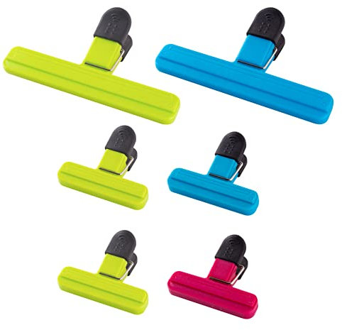 Acmiz Bag Clips for Food Storage 2 Sizes - 6 Pcs Sturdy, Airtight, Reusable Clips for Sealing Freezer Bags-Ideal for Home & Kitchen - Assorted Colors