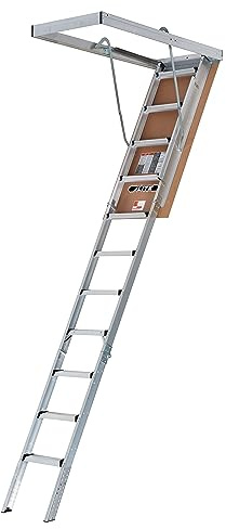 LITE 10-Foot Aluminium Attic Ladder 54 W x 22.5 H (Rough Opening), 375-Pound Load Capacity, Type IAA, AP2240MS