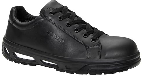 ELTEN Sicherheitsschuhe Noel XX10 Black Low ESD S2, Damen und Herren, Leder, Stahlkappe, leicht, sportlich 44, Schwarz