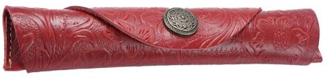 MiOYOOW Leder Stifttasche, Lederetui Stiftetui Vintage Stifthalter Füllfederhalter Tasche Handgemachte Brunnen Stiftetui für Schule Büro Alltag
