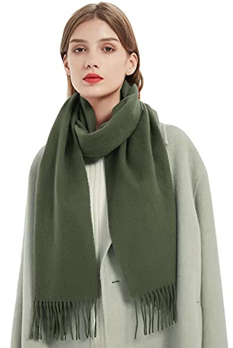 LumiSyne Hiver Senior Écharpe En Cachemire Pour Femme Couleur Unie Classique Écharpe En Laine Avec Frange Doux Longue Écharpe Pashmina Chaud Châle Etoles