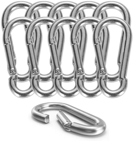 12x mousquetons 55 mm en Aluminium, légers pour Camping, randonnée, Fixation clés, Ceinture, Sac à Dos
