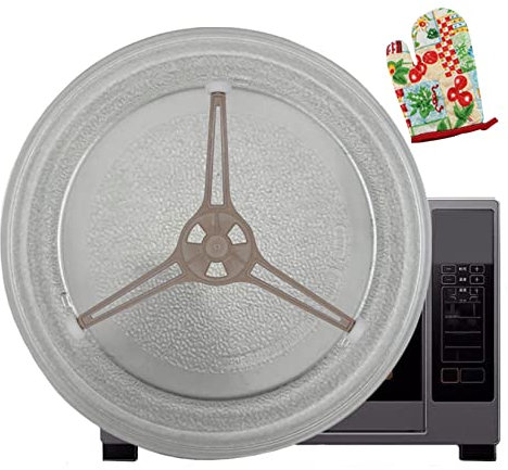 WORDFUN 9.6in/24.5cm Microwave Plate Replacement, Flat Glass Turntable Tray, Microwave Oven Glass Cooking Tray, Replace Microwave Glass Tray, Non-slip, Unbreakable, 5mm Thick