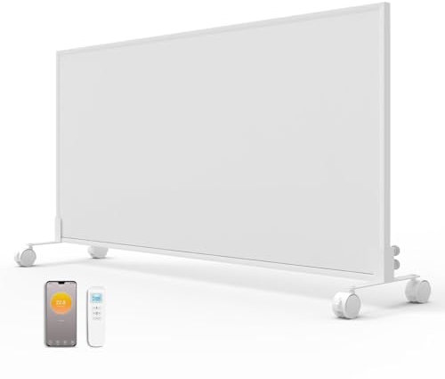 700w Infrared Heating Panel Built in Thermostat- WIFI with Roller, Far Infrared Panel Heate - Wall Mounted & Free Standing Eco-friendly Low Energy App Remote Control Heaters with Timer - 1220x618mm