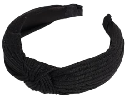 Fascia per capelli da donna, annodata, tinta unita, per donne, ragazze, colore nero