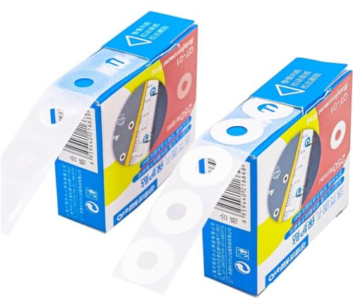 JTKREW 500 Stücke Selbstklebende Lochverstärkungsringe, 15mm Durchmesser, Transparent und Weiß, für lose Blätter und Dokumente