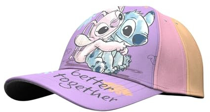 Disney Stitch Cappello Baseball per Ragazze, Stitch, Scrump e Angel Design Cappello Berretto Estivo per Bambina, Regalo per Ragazze | Lila