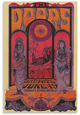 The Doors - Sacramento Memorial Psychedelic 1968 Concert Canvas Poster Bedroom Decoration Landscape Office Valentine's Birthday Gift Unframe-style24x36inch(60x90cm)