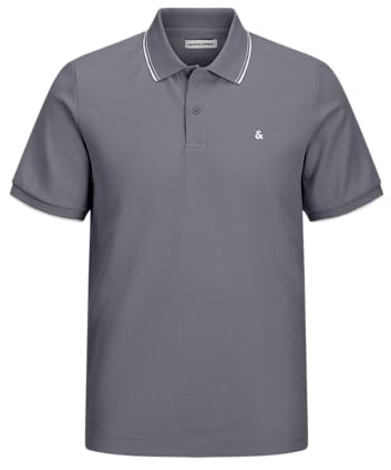 Jack & Jones T-Shirt pour Homme avec Logo Polo, Gris, XXL