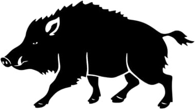 Pegatinas Personalizadas, Troqueladas, Sin Fondo, Para Exteriores, Tema Jabalis, Para Coches Y Todoterrenos (12 x 6,5 cm, Negro)