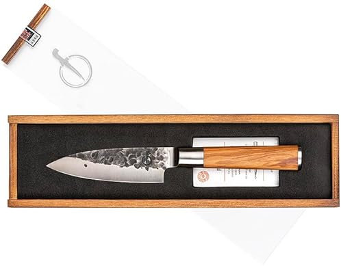 Forged Olive Universalmesser/Petty 11cm, handgefertigt, in Holzkiste
