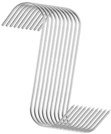 sourcing map 10 ganchos para carne de 5.9 pulgadas, 3 mm, de acero inoxidable, gancho para ahumar, para procesamiento de carne, ganchos para ahumar, asar, carne de res, costilla, barbacoa