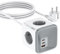 Regleta Enchufes USB 7 en 1, Regleta Cubo 4 Tomas AC (4000W/16A) y 3 Puertos USB (33W) Enchufe Multiple, Regleta Enchufes Proteccion Sobretension y Cable Extensión 1,5 m para Casa, Oficina, Escritorio