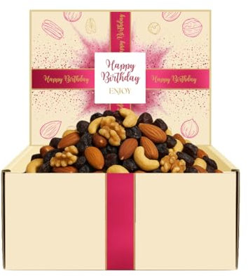 UNSALTED FRUIT & NUT MIX 700G BIRTHDAY GIFT BOX – Gourmet Blend of Natural Dried Fruits and Mixed Nuts, Vegetarian Healthy Snack, Vitamin-Rich Energy & Fiber Boost, Perfect for Clean Eating