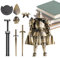 Générique Action Figure Model, Multi Jointed Medieval Knight Full Body Model, 5.51 x 5.2 inches Flexible Movable Statue Figurine with 360° Rotating Head for Dining Table, Desk and Shelf