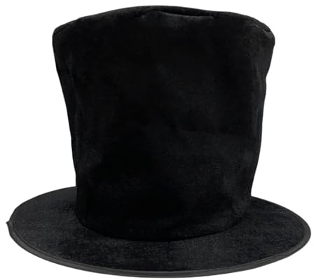 Baoblaze Cappello a Cilindro Alto 7,87 Pollici, per Feste in Discoteca, Ballerini, Cosplay, Cappello da Mago Funky, Flanella Nera