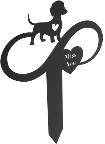 Abaodam Piquet Commémoratif pour Chien en Métal Résistant aux Intempéries Panneau Funéraire Extérieur pour Animaux de Compagnie Décoration de Jardin pour Cimetière Plaque Souvenir