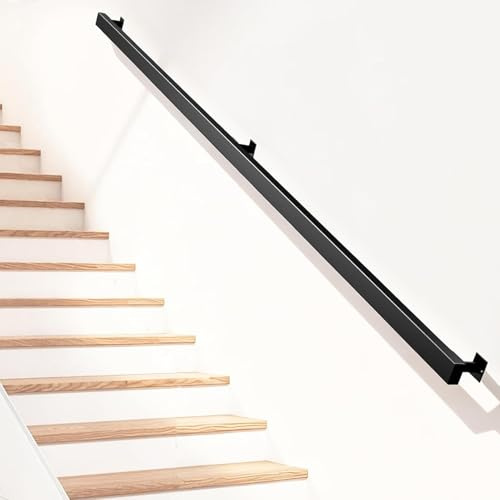 Main courante pour escalier, rampe d'escalier intérieure, main courante noire, garde-corps pour escalier, peut être épissé rampe d'escalier, garde-corps d'escalier pour balcons, couloirs, appartements