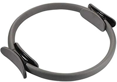 yogahjul, Dubbelgrepps yogapilatesring for muskelträning cirkel okrossbar kroppstränare fitnesstränare for att tona lår och ben(Grey)