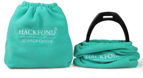 HackFond 1 Pair English Stirrup Covers Horse Saddle Protector Fleece Stirrup Bag Iron Savers for English Saddle (Turquoise)