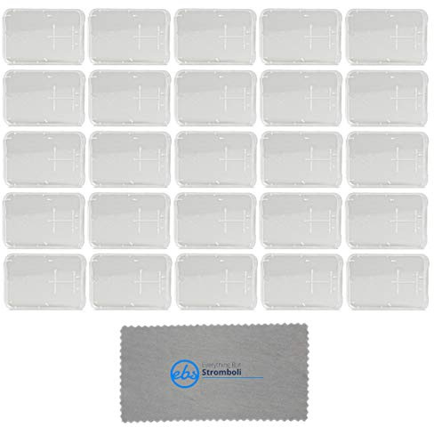 25 Pack Micro SD Micro SDHC Memory Card Plastic Storage Jewel Case with (1) Everything But Stromboli MicroFiber Contact Cleaning Cloth