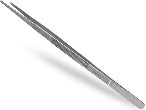 Küchenpinzette, Grillpinzette, Kochpinzette, Pinzette Edelstahl Gerade (50,0 cm) Silber